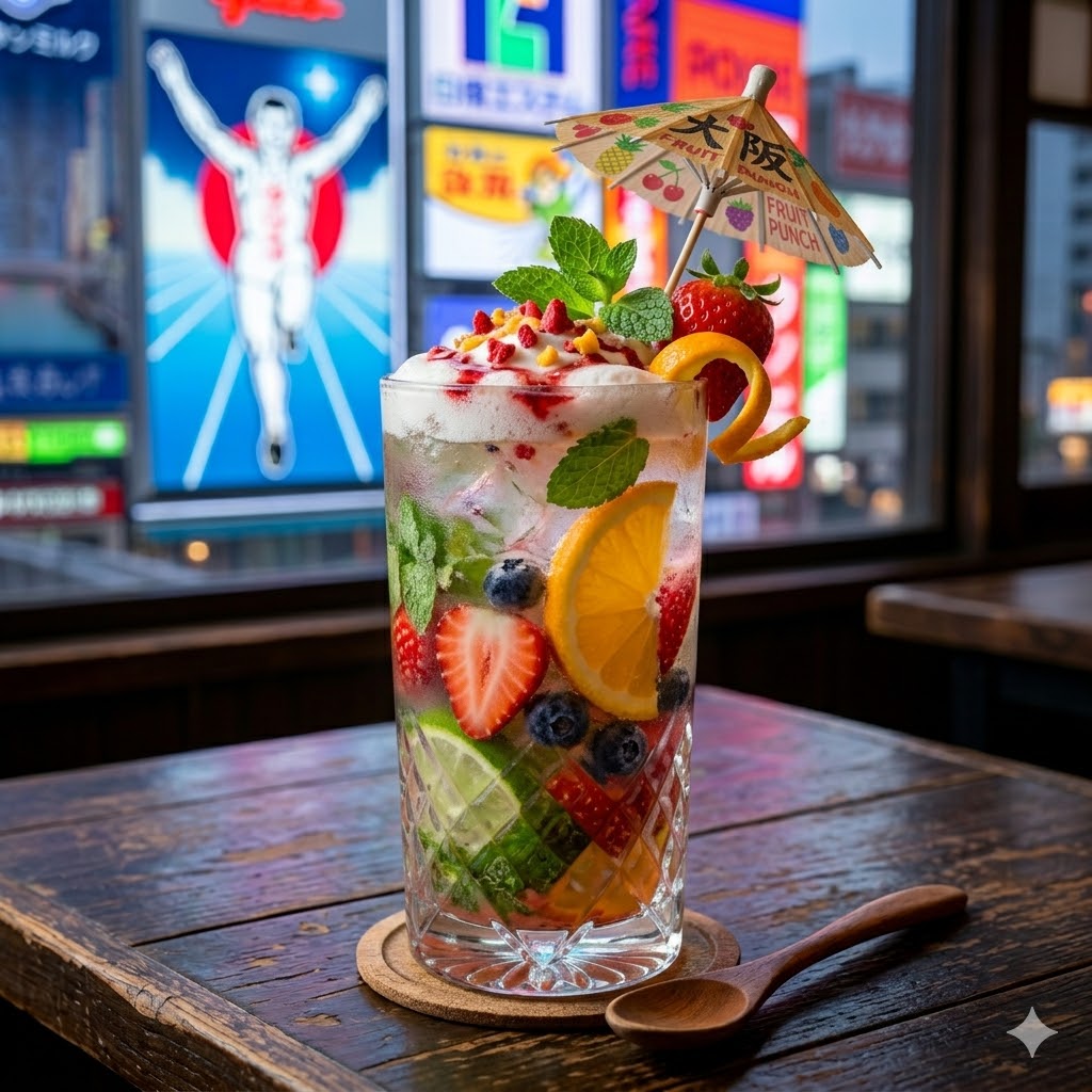 Fruit Punch Mojito dengan rasa buah segar dan soda